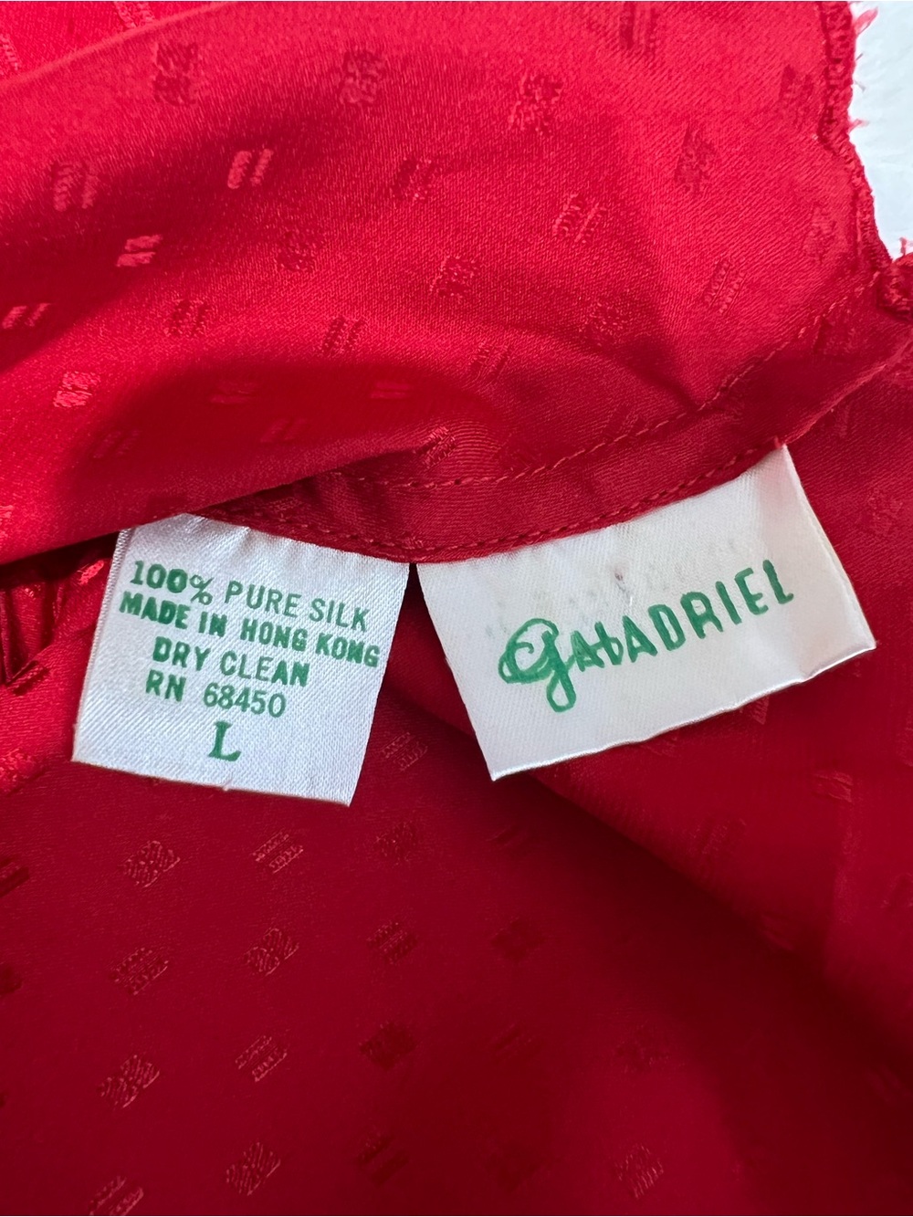 Vintage Galadriel 100% Silk Red Romper Teddy Lingerie Bodysuit Size L - Picture 9 of 15